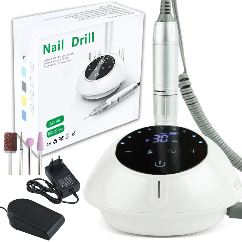 40000RPM Electric Nail Drill Machine LCD Display Touch Control Pause Function Acrylic Nail Sanding Machine For Manicure Pedicure