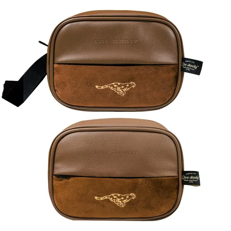 

Leather Tissue Holder Tissue Dispenser Box For Home Luxurious Space-Saving Tissue Bag For Nightstands Countertops Side Tables