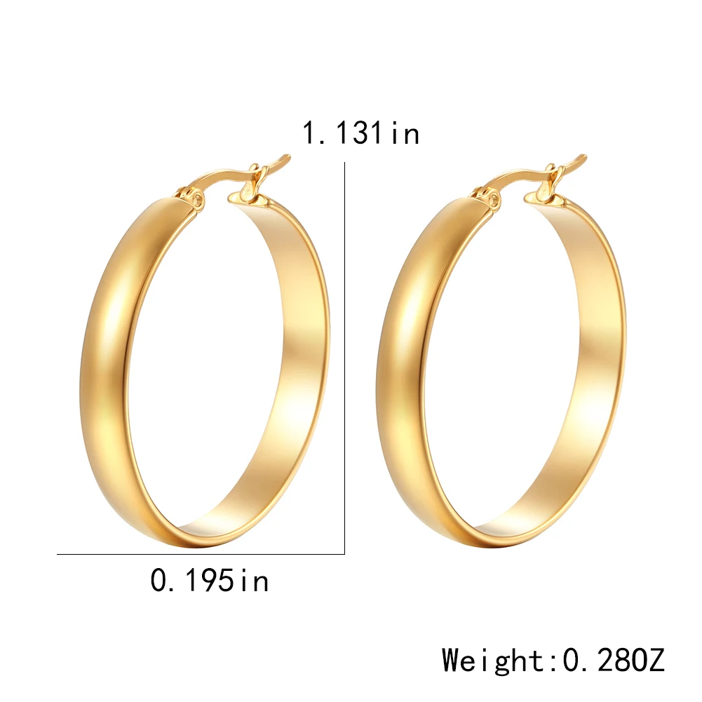 Фото Винтажные серьги-кольца Lureme в стиле бохо, 18K, Золотые круглые серьги-кольца из нержавеющей стали, висячие серьги, ювелирные изделия для женщин и девушек (стандартные) №4