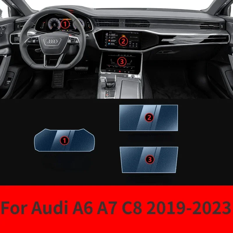 Внутренняя центральная консоль для Audi A6 A7 C8 2023-2019 прозрачная фотопленка с защитой