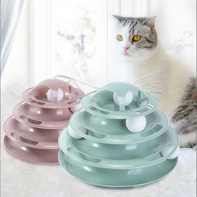 

Cat Toy Cat Tunnel 3/4 Levels Tower Interactive Intelligence Training Toy Space Tower Cat Toys Amusement Plate Pet Products