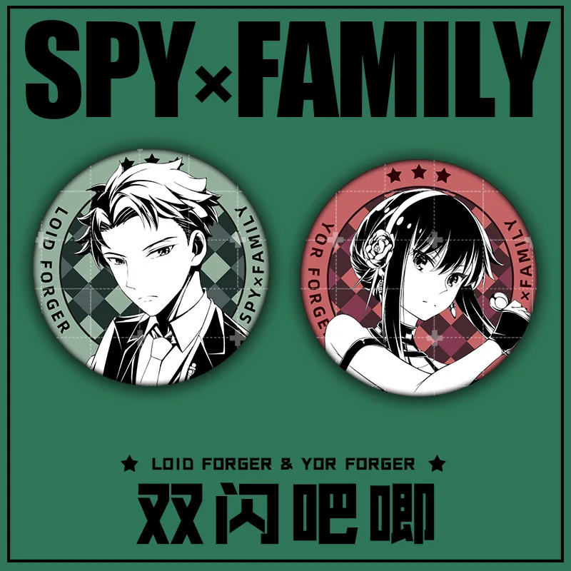 

Anime SPY×FAMILY Yor Loid Forger Twilight Cosplay Badge Button Couple Brooch Pins Button Collection Medal Souvenir Gift