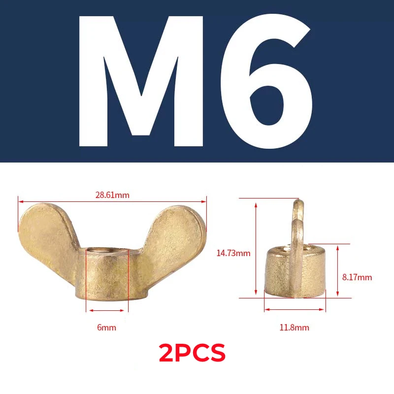 Латунные гайки-бабочки GB62 M3-M16