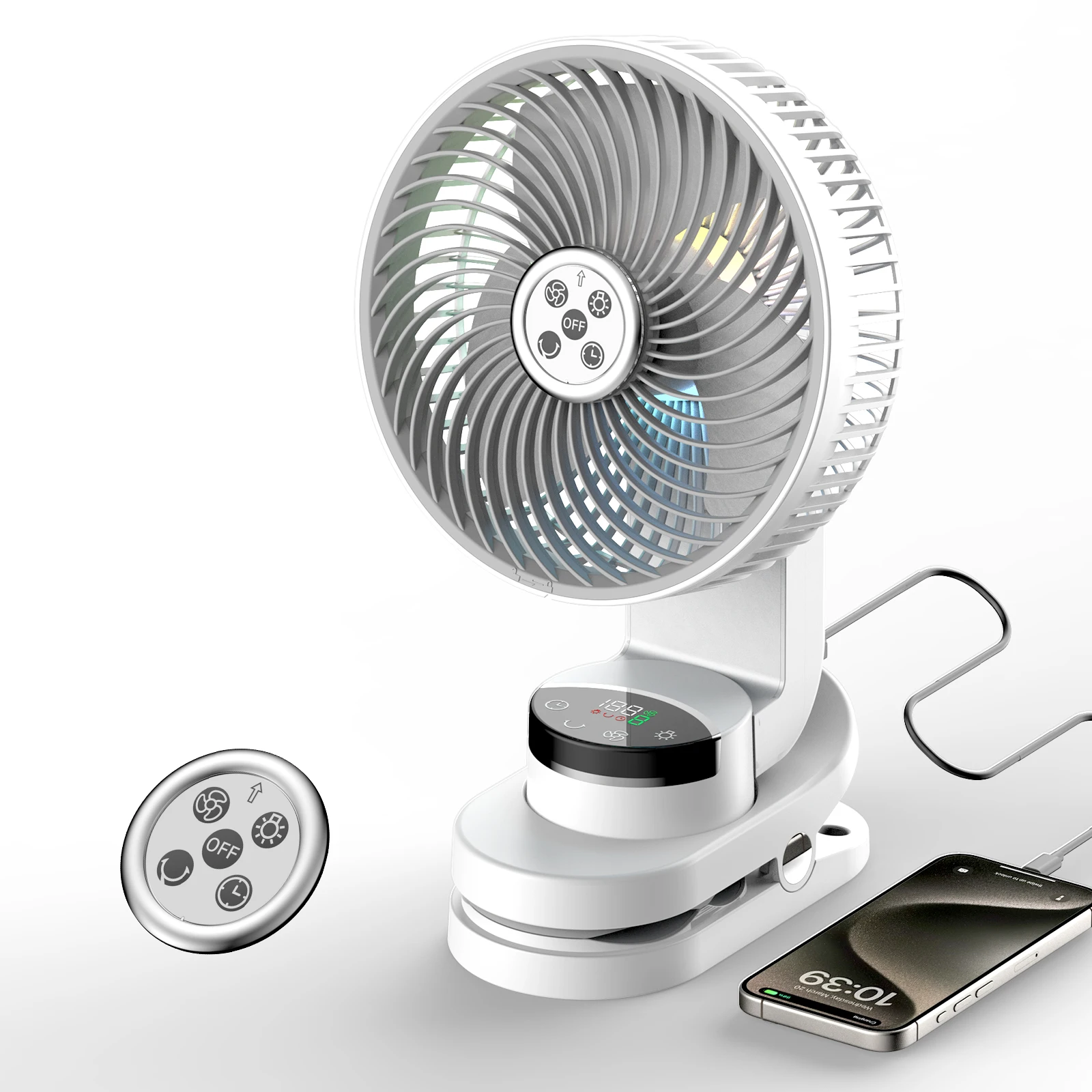 Портативный электрический вентилятор с зажимом аккумуляторная батарея емкостью