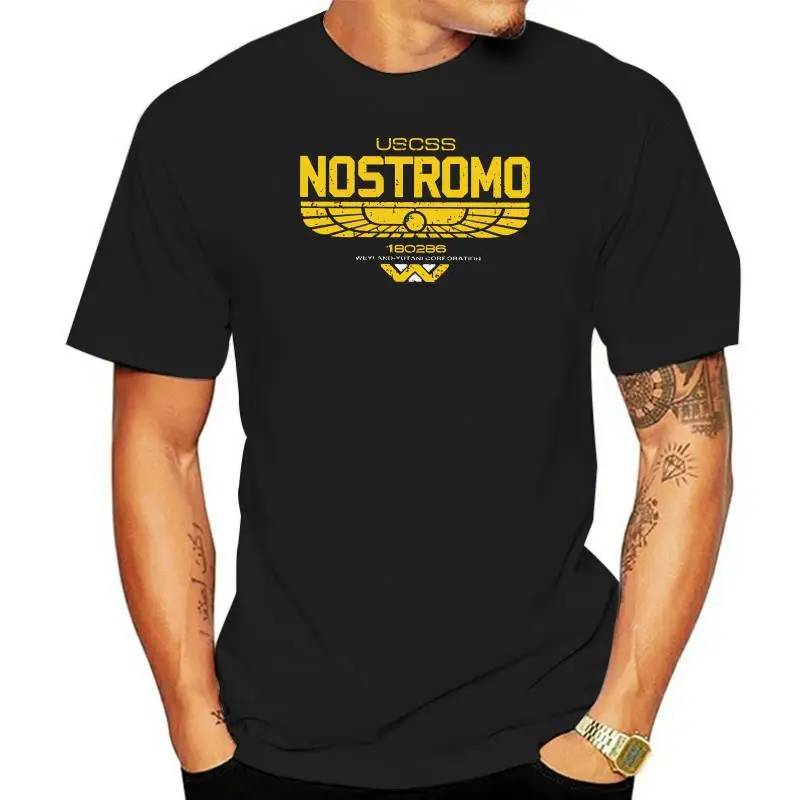 

Alien Movie Nostromo Weyland Yutani Corp Men's T Shirts Aliens Retro 80s Fashion Tees Crewneck T-Shirts Gift Idea Tops