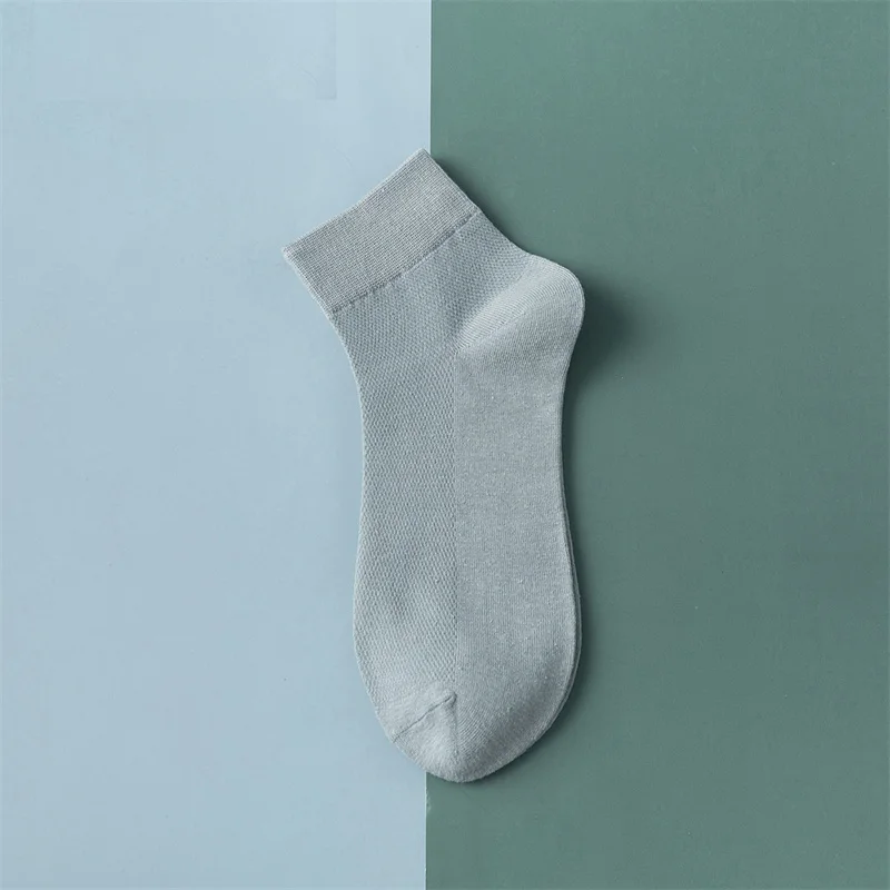5 Pairs/Lot Men Mesh Breathable Short Socks High Quality Black White Cotton Sports Absorb Sweat Male Ankle Socks Set