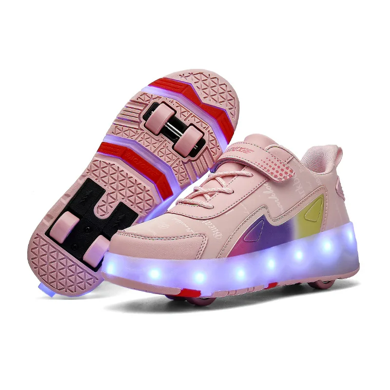 

Lace-Up Adult Roller Skates Flash Woman Man Roller Shoes