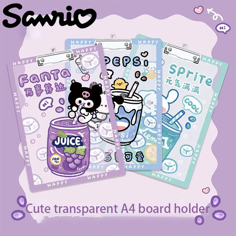 

Sanrio Kuromi Pachacco A4 Splint Board Writing Board Cinnamoroll New Kawaii Cartoon Memo Clip School Office Stationery Supplie