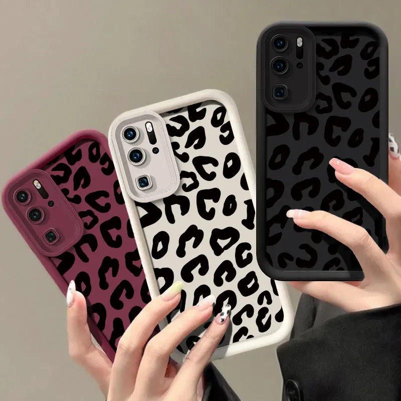 Creative Leopard Print Case For Huawei P30 P50 P20 P40 Pro Lite Camera Lens Protection Shockproof Silicone Soft Phone Cover Capa