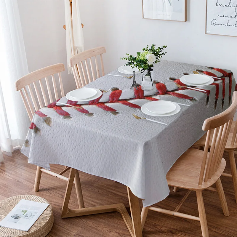 

Спортивная бейсбольная текстура Красная белая скатерть для стола Водонепроницаемая обеденная скатерть кухонная декоративная кофейная ку...