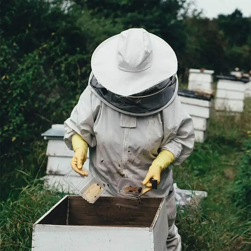 

Professional Beekeeper Suit White Beekeeper Clothing Cotton Beekeeping Suit With Round Veil Professional Apiculture Supplies For