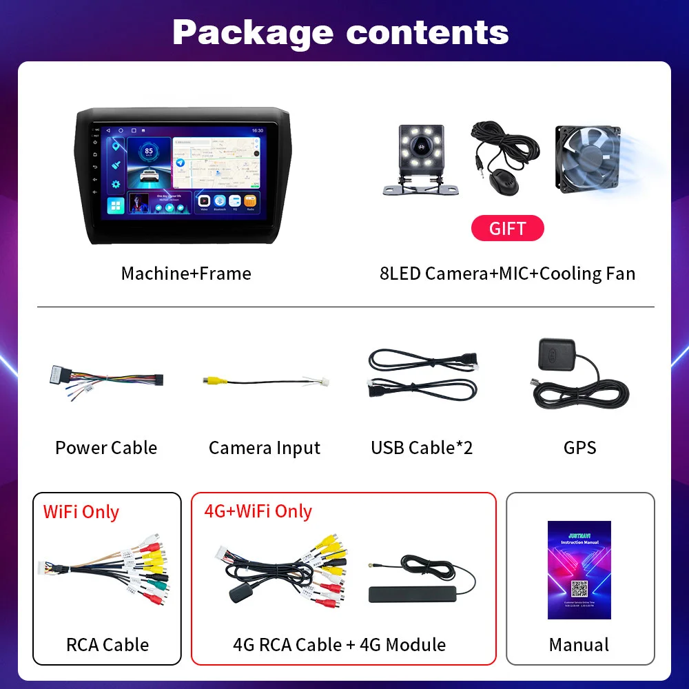 Автомобильный радиоприемник JUSTNAVI GPS IPS для Suzuki Swift 5 2016-2020 автомобильный