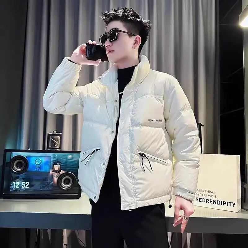 Модная брендовая хлопковая куртка мужская повседневная с воротником-стойкой