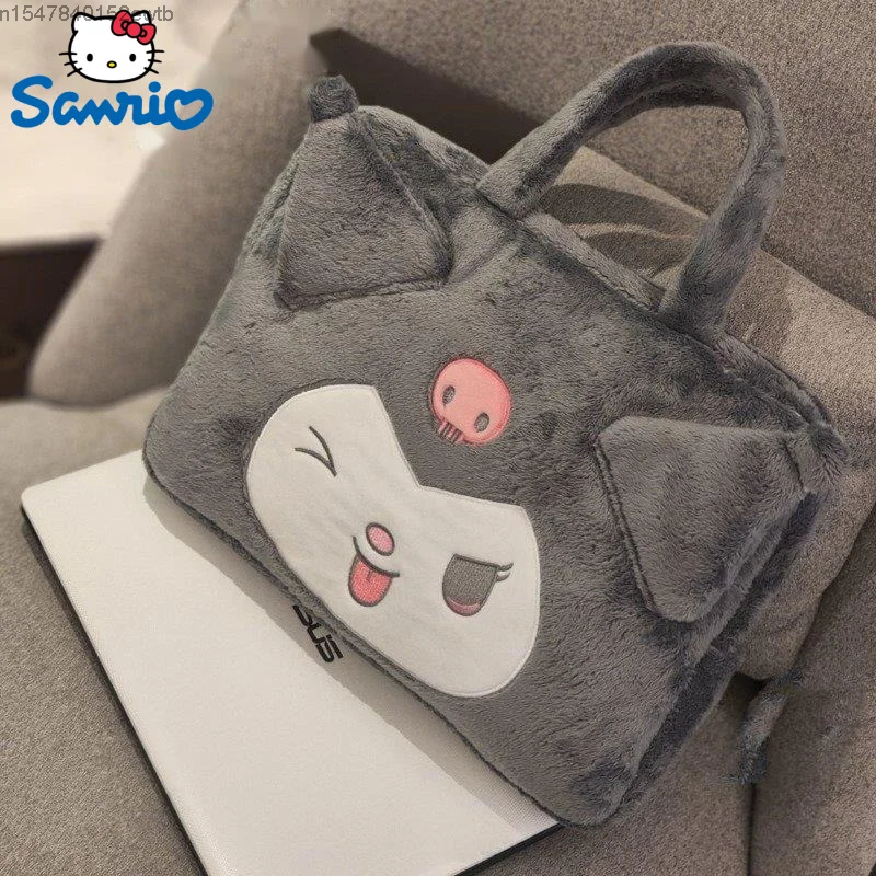 

Sanrio Kuromi Cinnamoroll Cute Cotton Cartoon Portable 15.6in 14in 16.1in Notebook Computer Bag Zipper Handbag Student Briefcase