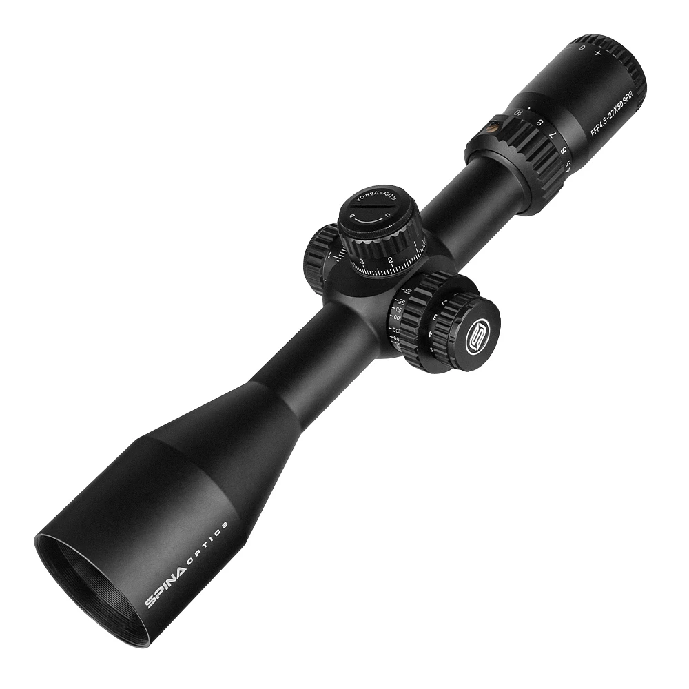 

SPINA OPTICS product hunting FFP 4.5-27x50 SFIR Tactical scope hunting with Red Illumination Ultra Wide Scope