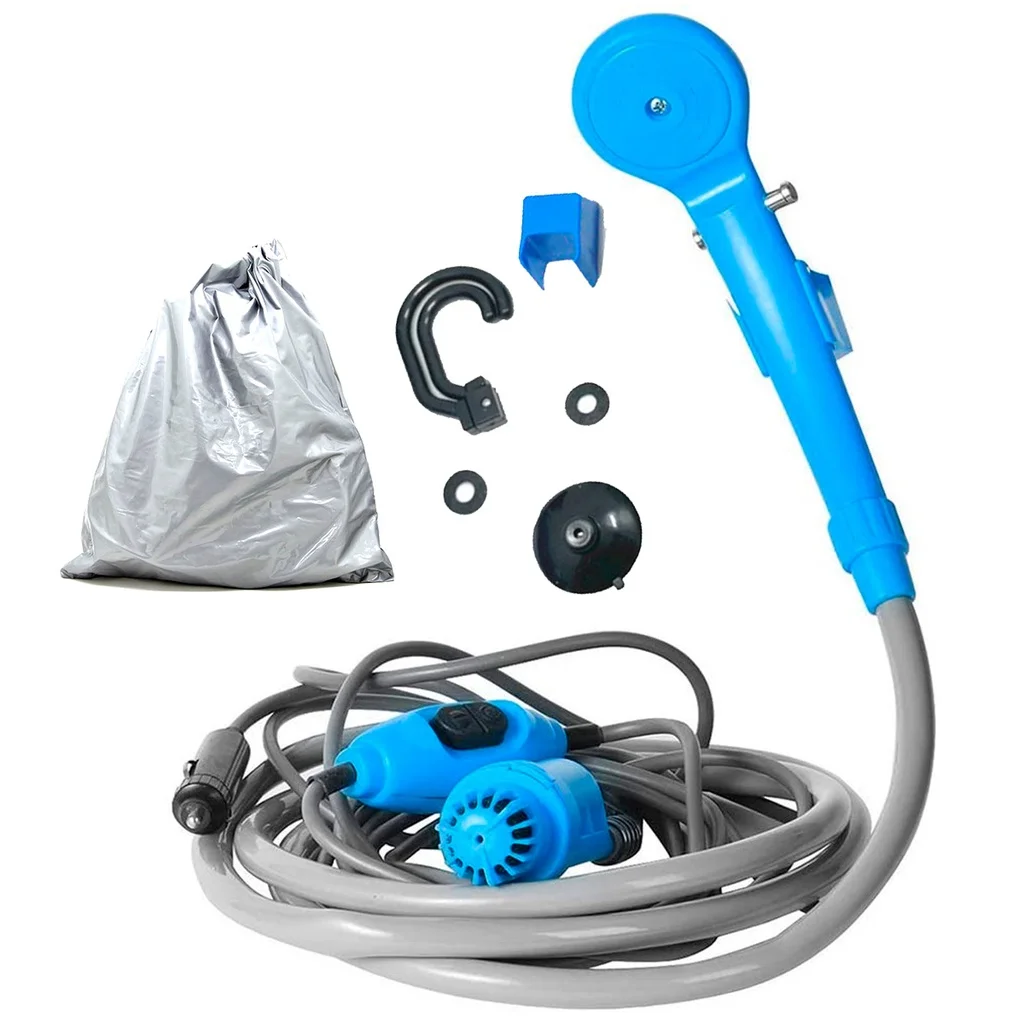 

Camping Shower 12V Car Cleaning Tool Washing Shower Camping Travel Washer Handheld Outdoor Camp Shower Pump for Pet Shower