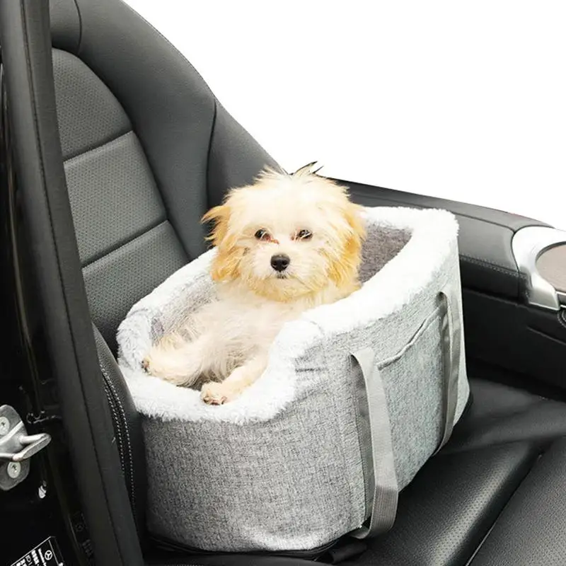 

Small Dog Car Carrier Safety Puppy Car Seat For Middle Console Zippered Pet Travel Carrier Backpack For Center Console Car