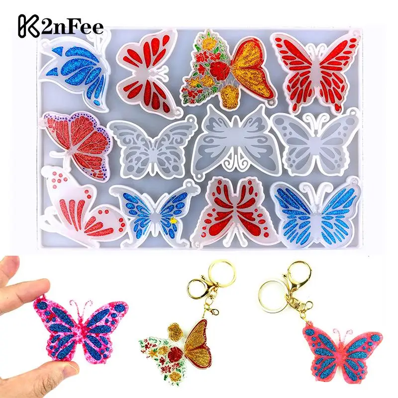 

1PCS Butterfly Pendant Backpack Decoration DIY Butterfly Keychain Crystal Epoxy Resin Mold DIY Wind Fan Epoxy Resin Mold