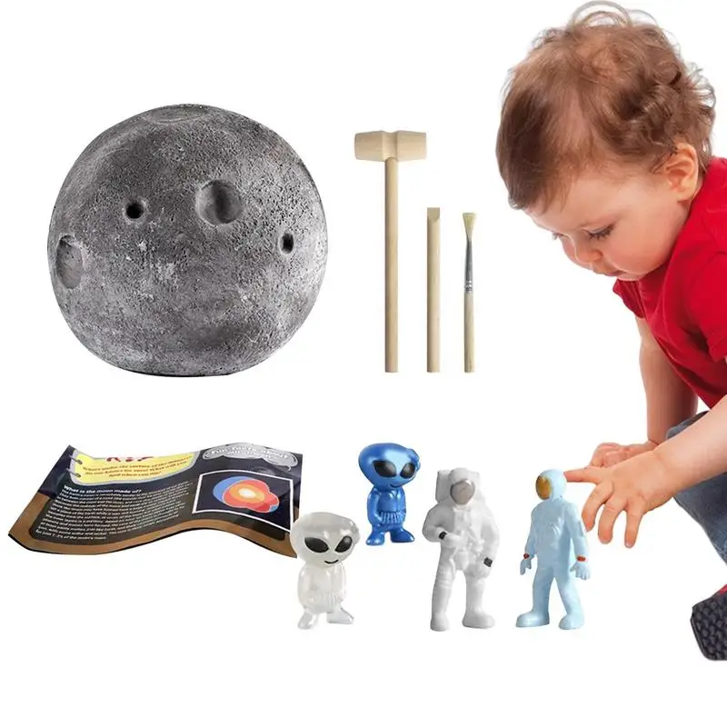 

Moon Ball Planet Dig Kit Science Digging Kit For Kid Moon Ball And Figurines Dig Kit Space Collection Kit With Alien & Astronaut