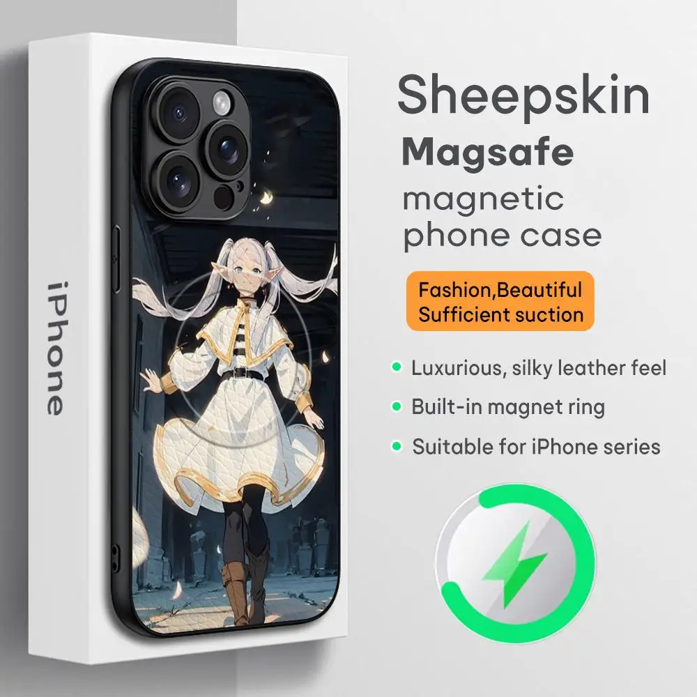 Чехол для телефона Beauty Frieren Cool Hot с аниме iPhone 16 15 14 13 12 11 Plus Pro Max роскошный чехол Magsafe