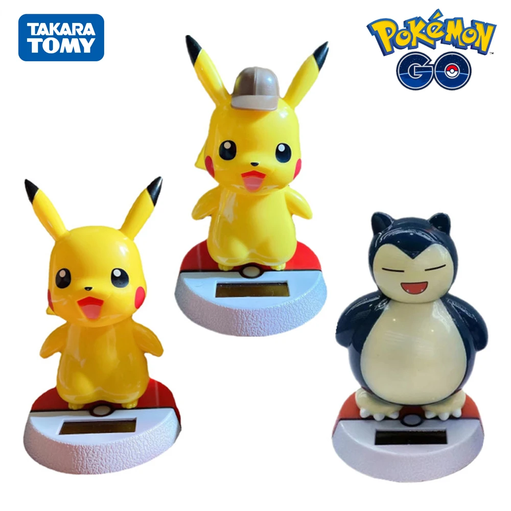 

Pokemon Anime Figure Pikachu Car Ornament Shaking Doll Cartoon Kawaii Solar Toy Model Children's Birthday Gifts