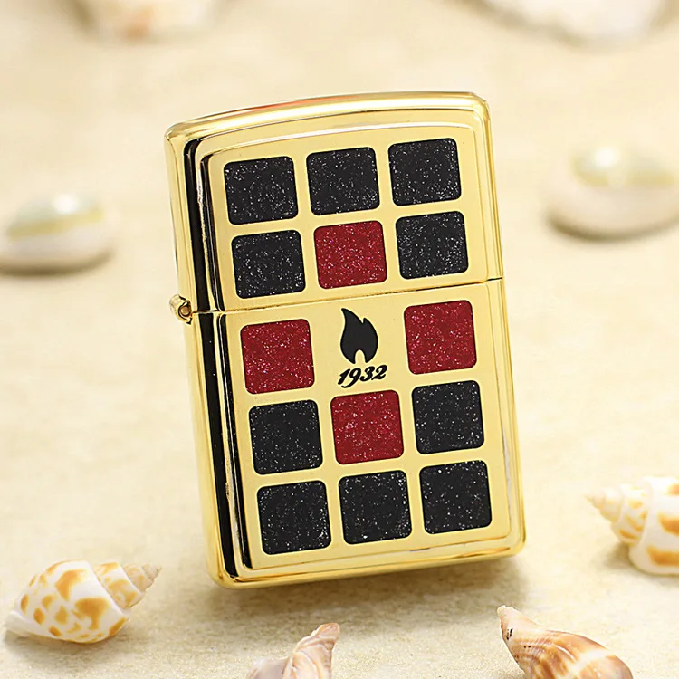 

Genuine Zippo oil lighter copper windproof Golden Labyrinth flame cigarette Kerosene lighters Gift with anti-counterfeiting code