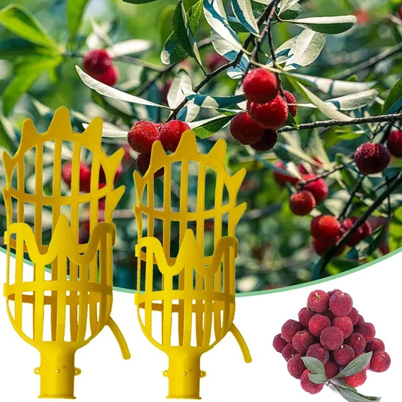 

2PCS Fruit Picker Tool Fruit Picker Harvester (Head Only Pole Not Included) Fruits Catcher Tree Picker For Getting Fruit