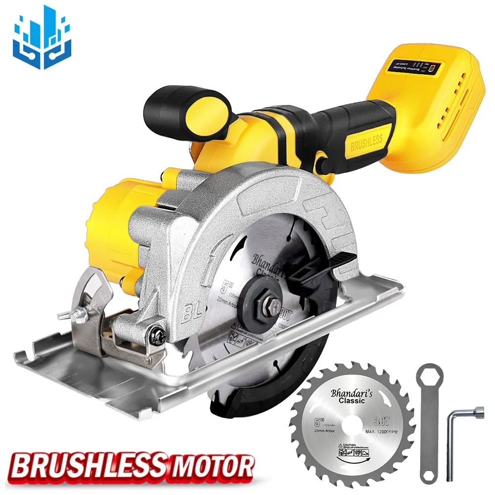 2000W 10800RPM 125mm Brushless Electric Circular Saw Handle Power Tools Multifunction Cutting Machine For Makita 18V Battery