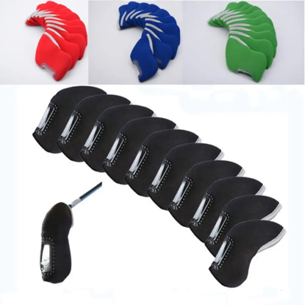 

Wholesale 10Pcs/Set Portable Iron Golf Club Iron Head Covers Protector Golfs Head Cover Set For Golf Accessories Dropshipping