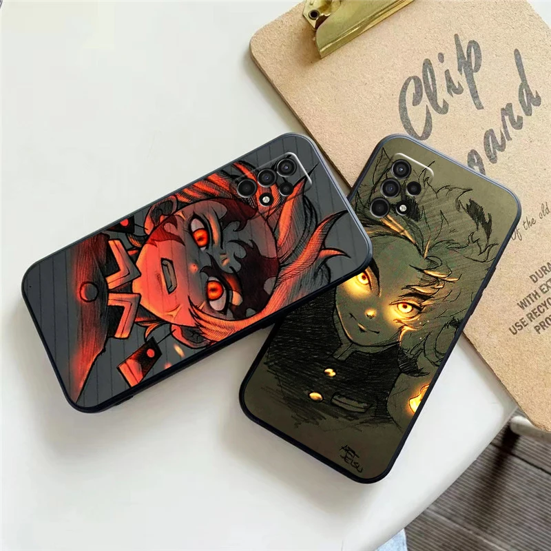 

Demon Slayer Phone Case For Samsung Galaxy A32 4G 5G A51 4G 5G A71 4G 5G A72 4G 5G Silicone Cover Black Soft Coque