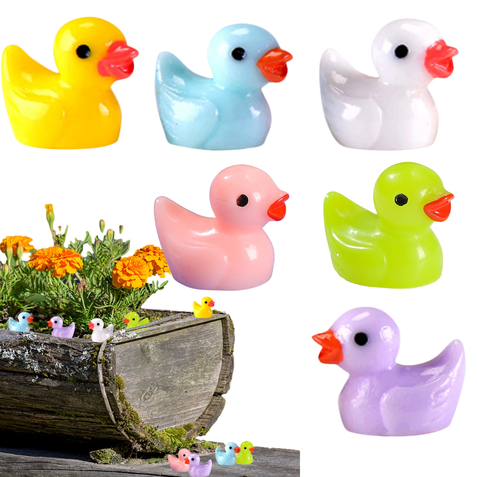 

Tiny Ducks Waterproof Small Duck 100 PCS Little Duck Tiny Ducks For Craft Dollhouse Beautiful Realistic Mini Resin Ducks Potted