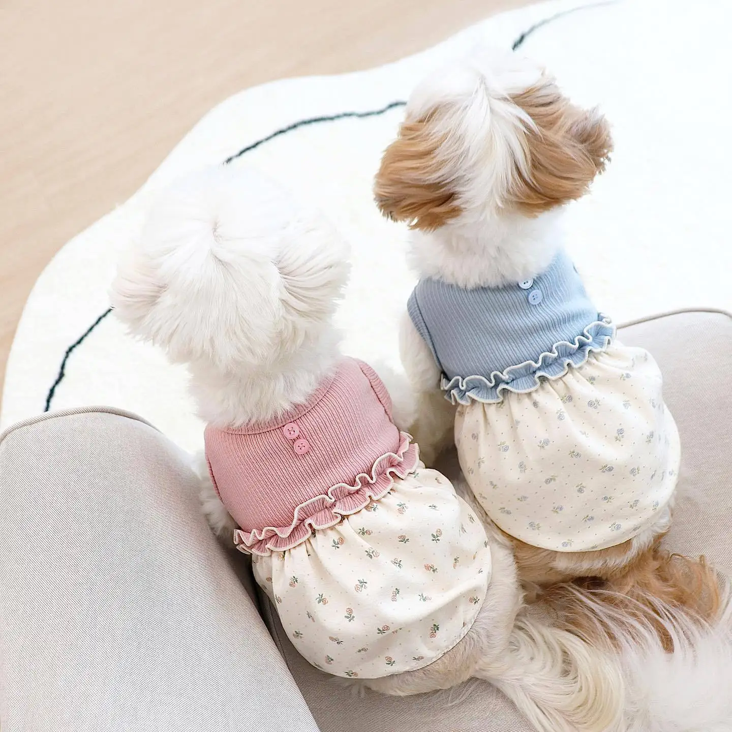 

Autumn Winter Warm Cute Small Scarf Floral Bubble Skirt Vest Dog Clothes Cat Clothes Pet Clothes Pet Supplies Pet Accessories