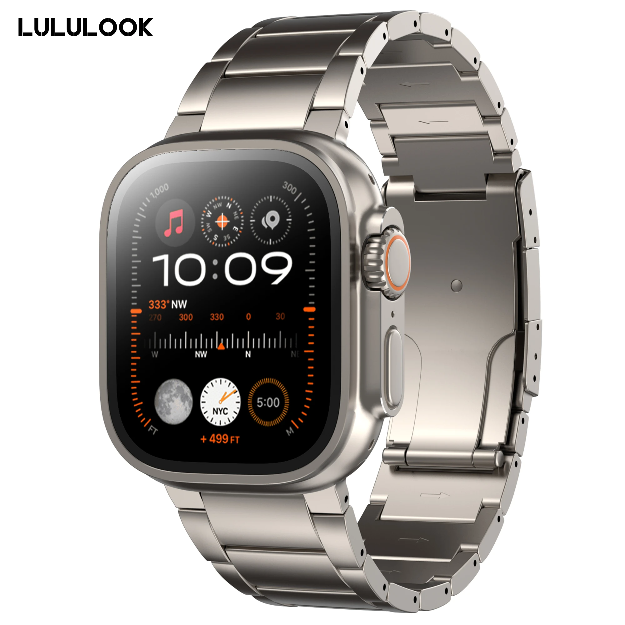 Фото Титановый ремешок LULULOOK для Apple Watch Ultra 3 2 Band 49 46 45 44 мм, титановый ремешок для iWatch Ultra S11 10 SE 9 8 7 6 5 4 3 №1