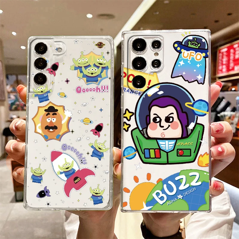 

Disney Toy Story Art Phone Case For Samsung S22 S21 S20 FE Ultra Pro Lite S10 5G S10E S9 S8 Plus S7 Transparent Cover