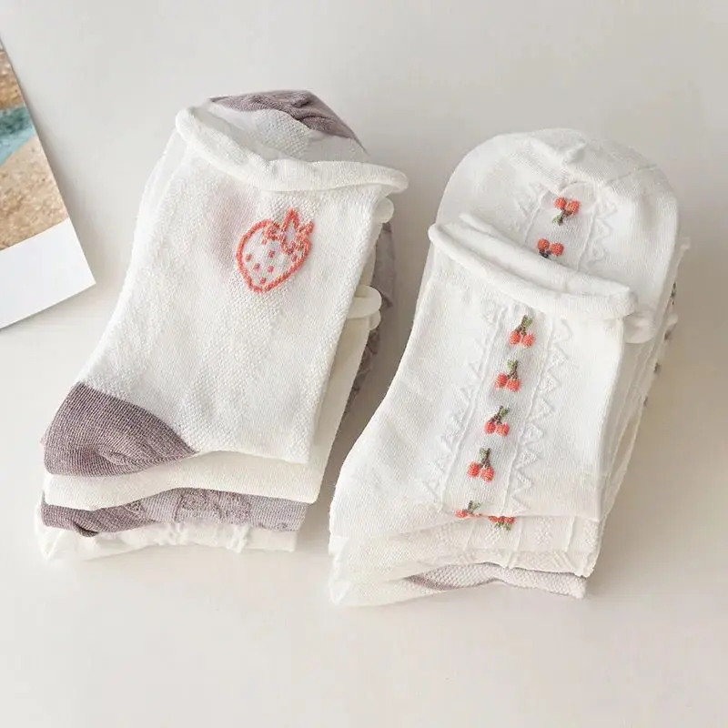6 парт/Лот чистые белые носки средней длины женские милые японские кружевные