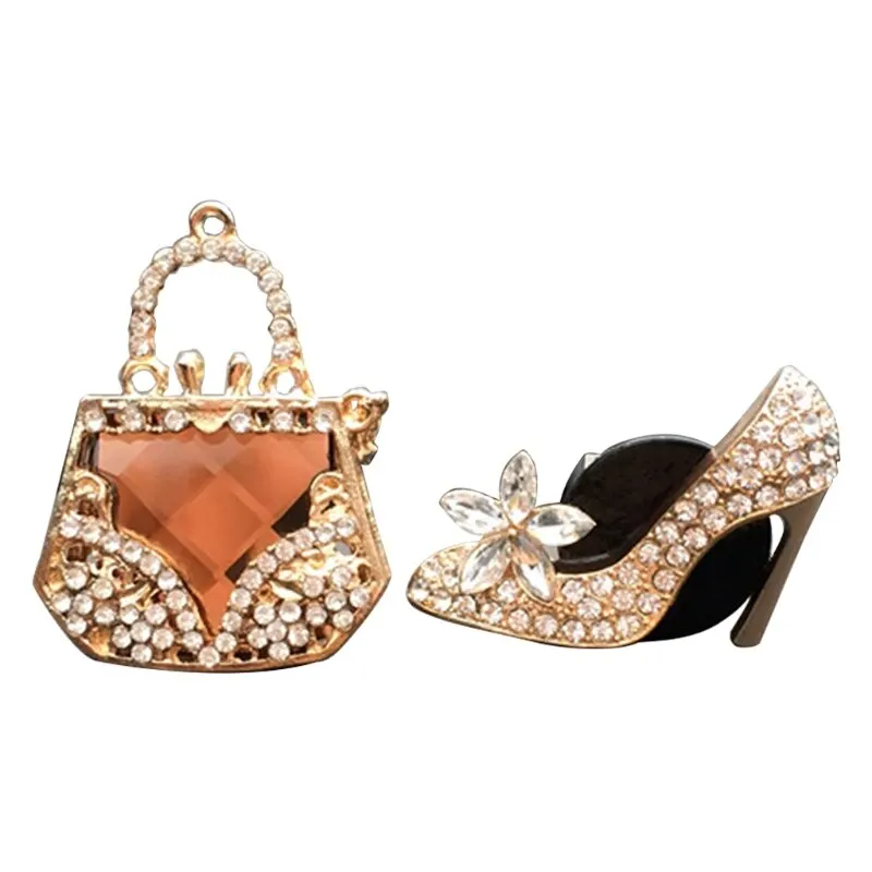 

Crystal Shoes Magic Bag Car Accessories Cute Car Air Freshener Crystal Diamond Air Vent Clips