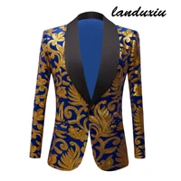 landuxiu european and american foreign trade mens flannel sequin suit performance clothing studio photo clothing host