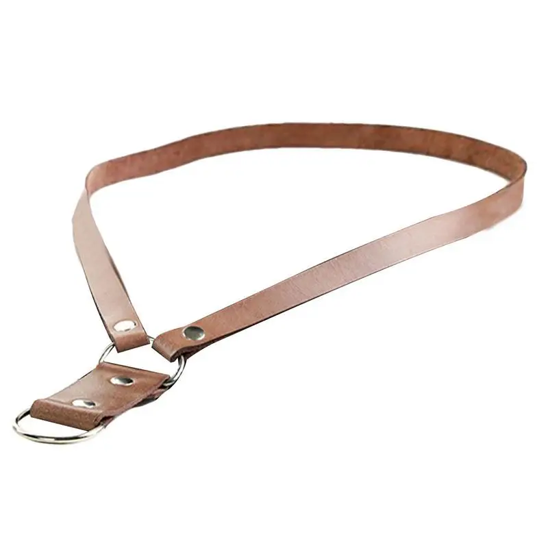 

Cowboy Hat Rope Holder Cowboy Hat Display Rope with Metal Chromed Alloy Buckle Faux Brown Leather Wall Mount Display and Storage