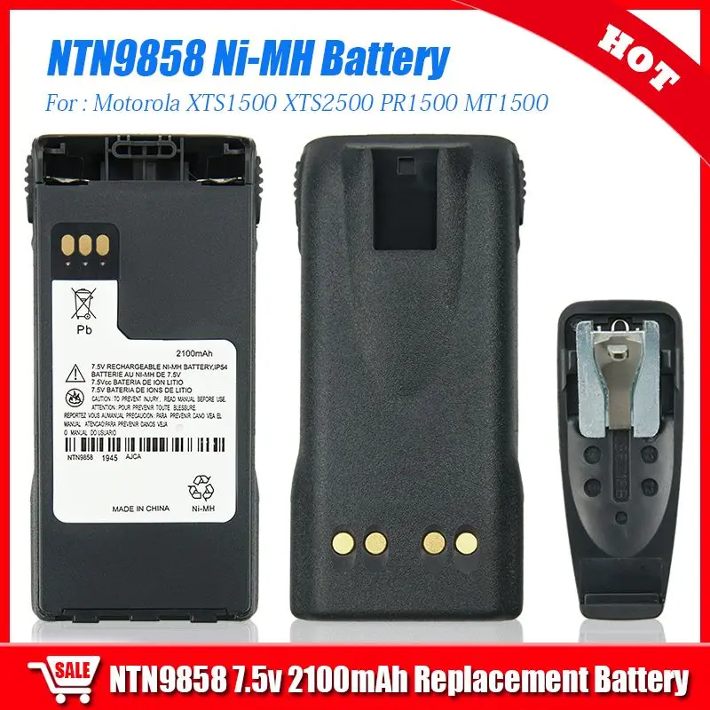 

NTN9858/NTN9815 Ni-MH Replacement Battery 7.5v 2100mAh for Motorola Walkie Talkie XTS1500 XTS2500 PR1500 MT1500 Two Way Radio