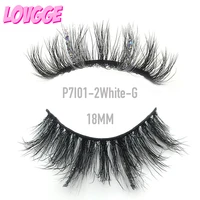lovgge colored glitter streaks 18mm faux mink lashes wholesale supplier vendor fluffy wispy cosplay makeup tool drop shipping