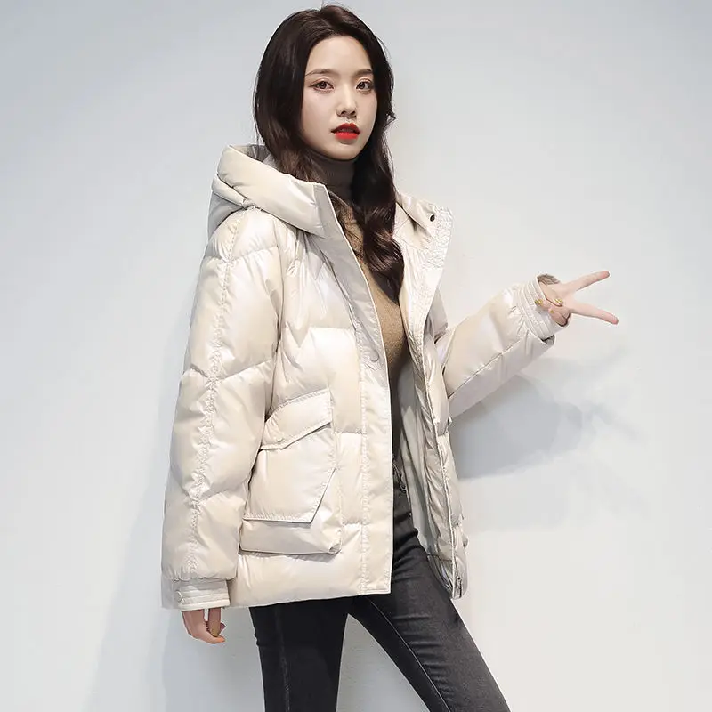 2023 New Winter Jacket Parkas Women Coat Hooded Overcoat Female Jacket Parka Thick Warm Cotton Padded Outwear Pockets S49