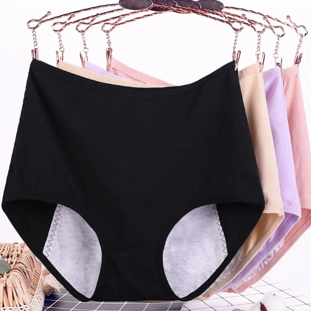 

Women Casual High Waist Menstrual Period Leak Proof Underwear Cotton Briefs