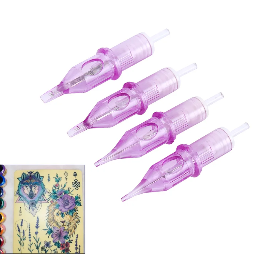 

10PCS Purple Tattoo Disposable Cartridge Needles RL/RS/M1/RM Sterile Makeup Machine Rotary Pen Round Liner Needles