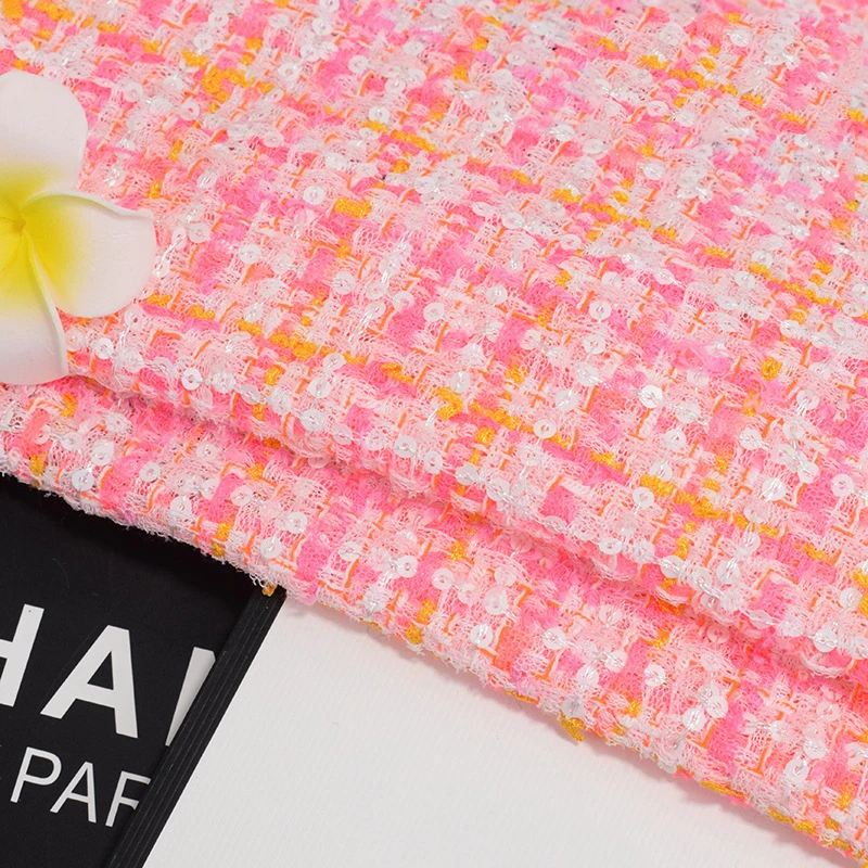 Флуоресцентная Порошковая твидовая ткань с блестками НОВАЯ шапка из полиэстера