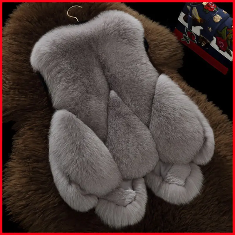 New Autumn/Winter 2022 Plus-size Slimming Faux Fur Vest Ladies Short Water Drop Slimming Fox Fur Faux Fur Casual Coat