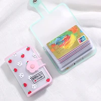 cute card holder fruit animal print name card bag 26 bits card slots photocard id holder jelly glue card bag cartoon portable