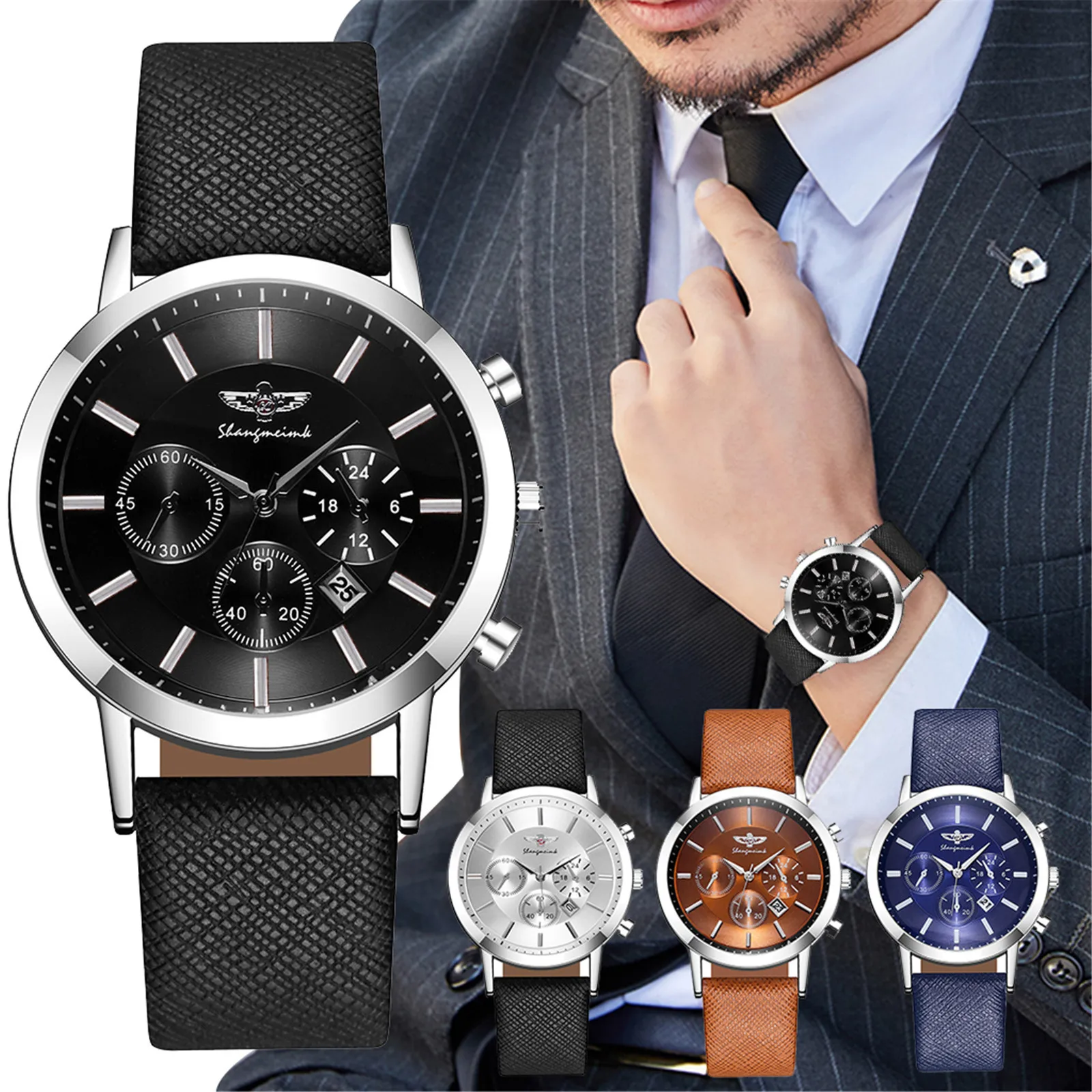 

New montre femme big Dial Military Quartz Men Watch Leather Sport watches High Quality Clock Wristwatch Relogio Masculino skmei