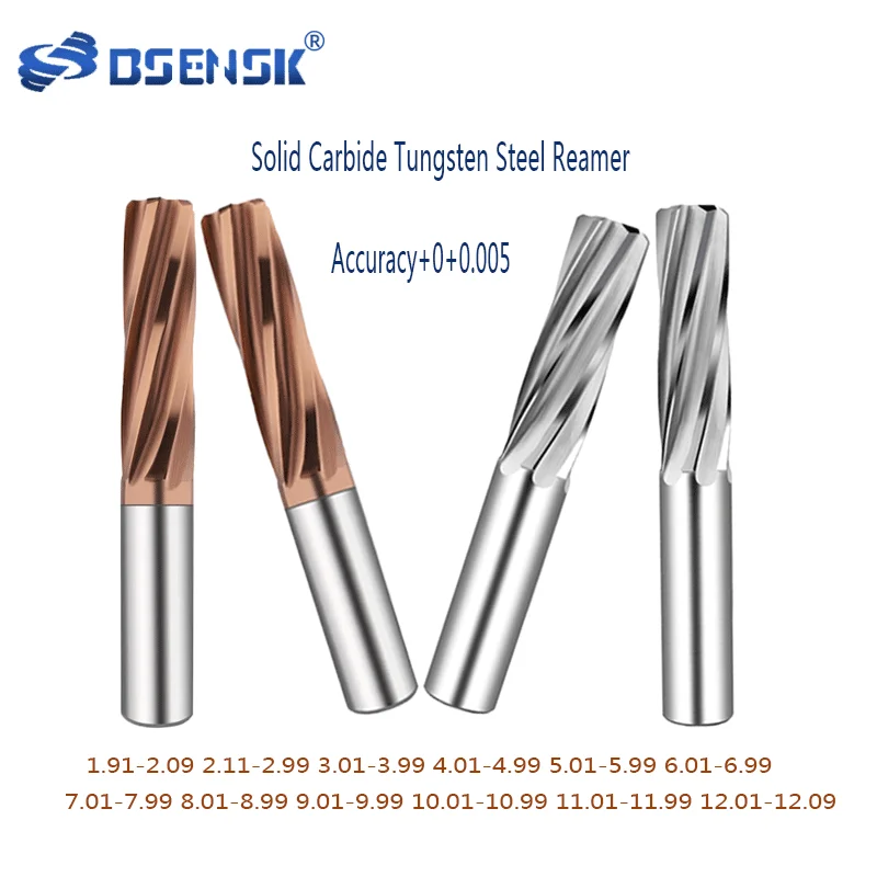 Carbide tungsten steel machine reamer 2 decimal points 4.75 5.68 5.89 6.02 6.13 spiral groove H7 precision 4T6T