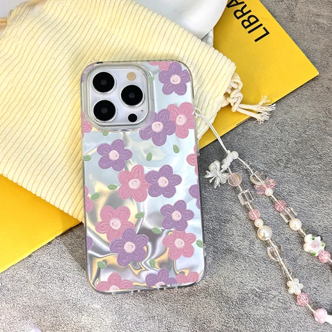 Чехол с бантом и цветком розы для OPPO A40 A3 A3X A60 A80 A53S A33 A16 A93 A74 A54S A54 A17 A96 A58 A78 A57 A77 A38 A18 A79 Чехол-цепочка