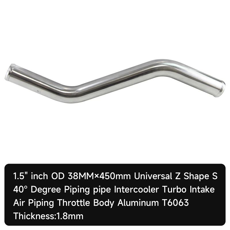 

Universal Z / S Shape Aluminum Intercooler Intake Pipe Piping Tube hose 38-51mm /1.5-2.0" inch L=450mm